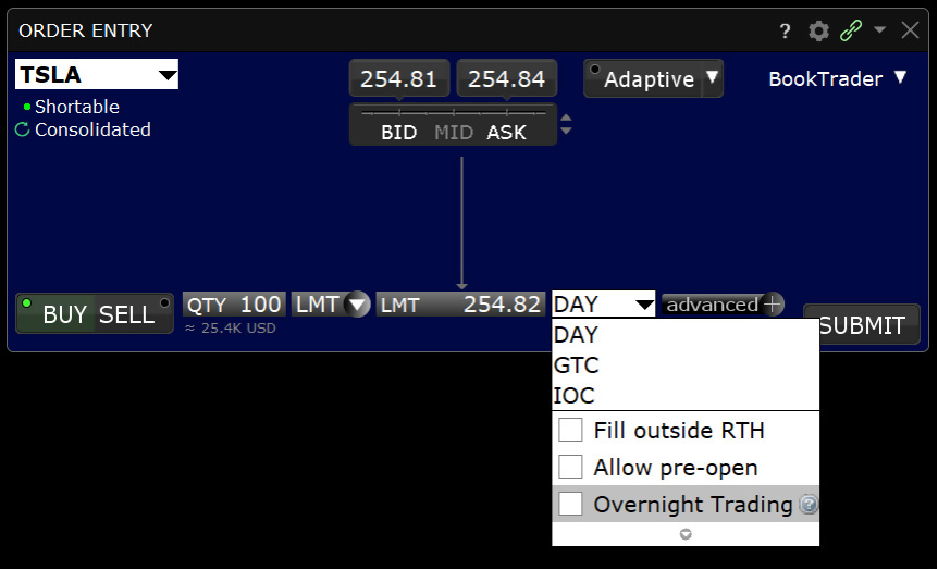 Overnight Trading Orders